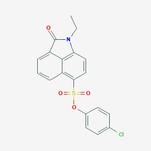 molecular formula C19H14ClNO4S B498641 4-Chlorophenyl 1-ethyl-2-oxo-1,2-dihydrobenzo[cd]indole-6-sulfonate 