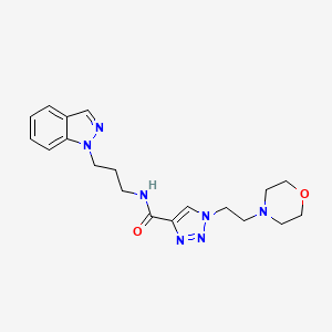 molecular formula C19H25N7O2 B4986416 N-[3-(1H-indazol-1-yl)propyl]-1-[2-(4-morpholinyl)ethyl]-1H-1,2,3-triazole-4-carboxamide 