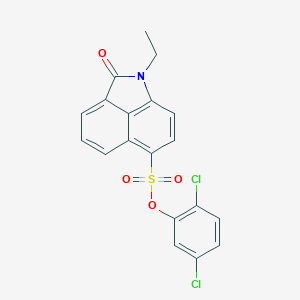 molecular formula C19H13Cl2NO4S B498643 2,5-Dichlorophenyl 1-ethyl-2-oxo-1,2-dihydrobenzo[cd]indole-6-sulfonate 
