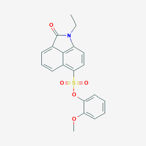 molecular formula C20H17NO5S B498644 2-Methoxyphenyl 1-ethyl-2-oxo-1,2-dihydrobenzo[cd]indole-6-sulfonate 
