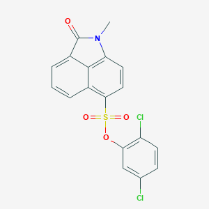 molecular formula C18H11Cl2NO4S B498645 2,5-Dichlorophenyl 1-methyl-2-oxo-1,2-dihydrobenzo[cd]indole-6-sulfonate 