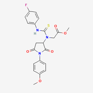 molecular formula C21H20FN3O5S B4986453 methyl N-{[(4-fluorophenyl)amino]carbonothioyl}-N-[1-(4-methoxyphenyl)-2,5-dioxo-3-pyrrolidinyl]glycinate 