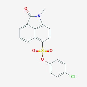 molecular formula C18H12ClNO4S B498646 4-Chlorophenyl 1-methyl-2-oxo-1,2-dihydrobenzo[cd]indole-6-sulfonate 