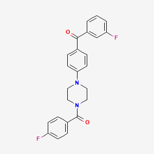 molecular formula C24H20F2N2O2 B4986484 {4-[4-(4-fluorobenzoyl)-1-piperazinyl]phenyl}(3-fluorophenyl)methanone 