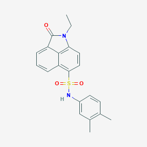 molecular formula C21H20N2O3S B498652 N-(3,4-dimethylphenyl)-1-ethyl-2-oxo-1,2-dihydrobenzo[cd]indole-6-sulfonamide 