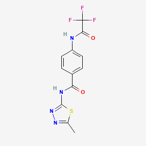 molecular formula C12H9F3N4O2S B4986526 N-(5-methyl-1,3,4-thiadiazol-2-yl)-4-[(trifluoroacetyl)amino]benzamide 