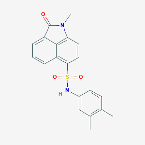 molecular formula C20H18N2O3S B498653 N-(3,4-dimethylphenyl)-1-methyl-2-oxo-1,2-dihydrobenzo[cd]indole-6-sulfonamide 