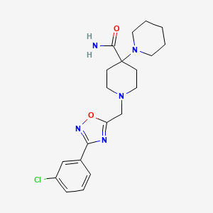 molecular formula C20H26ClN5O2 B4986557 1'-{[3-(3-chlorophenyl)-1,2,4-oxadiazol-5-yl]methyl}-1,4'-bipiperidine-4'-carboxamide 