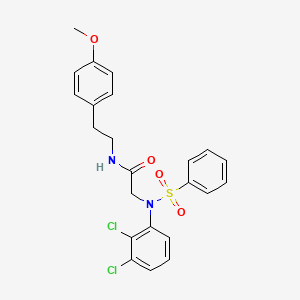 molecular formula C23H22Cl2N2O4S B4986560 N~2~-(2,3-dichlorophenyl)-N~1~-[2-(4-methoxyphenyl)ethyl]-N~2~-(phenylsulfonyl)glycinamide 