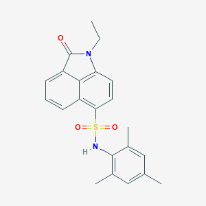 molecular formula C22H22N2O3S B498657 1-ethyl-N-mesityl-2-oxo-1,2-dihydrobenzo[cd]indole-6-sulfonamide 