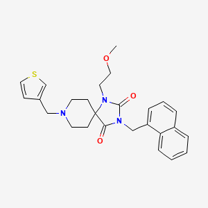 1-(2-methoxyethyl)-3-(1-naphthylmethyl)-8-(3-thienylmethyl)-1,3,8-triazaspiro[4.5]decane-2,4-dione