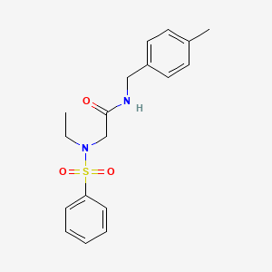 molecular formula C18H22N2O3S B4986604 N~2~-ethyl-N~1~-(4-methylbenzyl)-N~2~-(phenylsulfonyl)glycinamide 