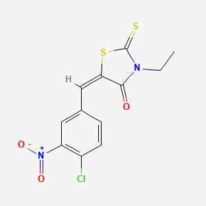 molecular formula C12H9ClN2O3S2 B4986609 5-(4-chloro-3-nitrobenzylidene)-3-ethyl-2-thioxo-1,3-thiazolidin-4-one 