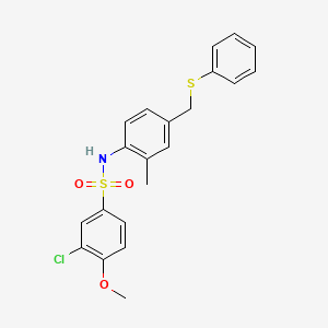 molecular formula C21H20ClNO3S2 B4986615 3-chloro-4-methoxy-N-{2-methyl-4-[(phenylthio)methyl]phenyl}benzenesulfonamide 