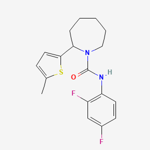 molecular formula C18H20F2N2OS B4986623 N-(2,4-difluorophenyl)-2-(5-methyl-2-thienyl)-1-azepanecarboxamide 