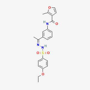 molecular formula C22H23N3O5S B4986629 N-(3-{N-[(4-ethoxyphenyl)sulfonyl]ethanehydrazonoyl}phenyl)-2-methyl-3-furamide 
