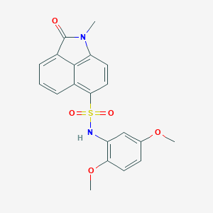 molecular formula C20H18N2O5S B498663 N-(2,5-dimethoxyphenyl)-1-methyl-2-oxo-1,2-dihydrobenzo[cd]indole-6-sulfonamide 