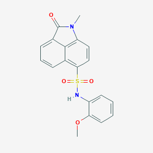 molecular formula C19H16N2O4S B498664 N-(2-methoxyphenyl)-1-methyl-2-oxo-1,2-dihydrobenzo[cd]indole-6-sulfonamide 