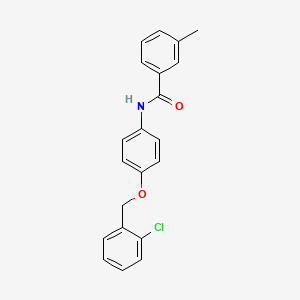 molecular formula C21H18ClNO2 B4986654 N-{4-[(2-chlorobenzyl)oxy]phenyl}-3-methylbenzamide 