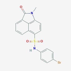 molecular formula C18H13BrN2O3S B498666 N-(4-bromophenyl)-1-methyl-2-oxo-1,2-dihydrobenzo[cd]indole-6-sulfonamide 
