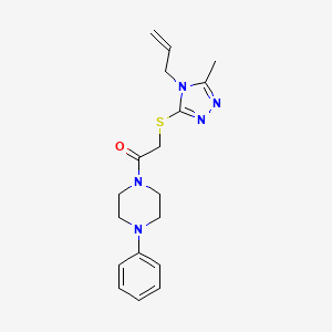 molecular formula C18H23N5OS B4986667 1-{[(4-allyl-5-methyl-4H-1,2,4-triazol-3-yl)thio]acetyl}-4-phenylpiperazine 
