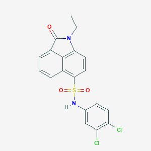 molecular formula C19H14Cl2N2O3S B498667 N-(3,4-dichlorophenyl)-1-ethyl-2-oxo-1,2-dihydrobenzo[cd]indole-6-sulfonamide 