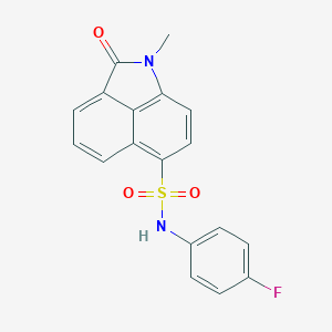 molecular formula C18H13FN2O3S B498668 N-(4-fluorophenyl)-1-methyl-2-oxo-1,2-dihydrobenzo[cd]indole-6-sulfonamide 