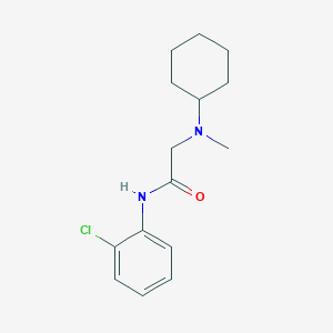 molecular formula C15H21ClN2O B4986681 N~1~-(2-chlorophenyl)-N~2~-cyclohexyl-N~2~-methylglycinamide 