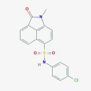 molecular formula C18H13ClN2O3S B498669 N-(4-chlorophenyl)-1-methyl-2-oxo-1,2-dihydrobenzo[cd]indole-6-sulfonamide 