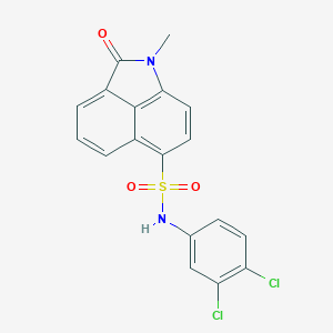 molecular formula C18H12Cl2N2O3S B498670 N-(3,4-dichlorophenyl)-1-methyl-2-oxo-1,2-dihydrobenzo[cd]indole-6-sulfonamide 