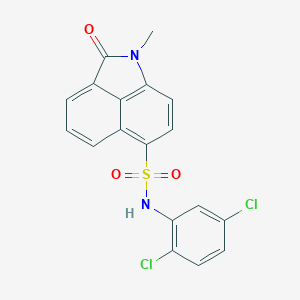 molecular formula C18H12Cl2N2O3S B498671 N-(2,5-dichlorophenyl)-1-methyl-2-oxo-1,2-dihydrobenzo[cd]indole-6-sulfonamide 