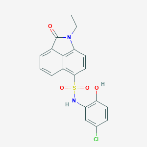 molecular formula C19H15ClN2O4S B498672 N-(5-chloro-2-hydroxyphenyl)-1-ethyl-2-oxo-1,2-dihydrobenzo[cd]indole-6-sulfonamide 