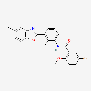 molecular formula C23H19BrN2O3 B4986721 5-bromo-2-methoxy-N-[2-methyl-3-(5-methyl-1,3-benzoxazol-2-yl)phenyl]benzamide 
