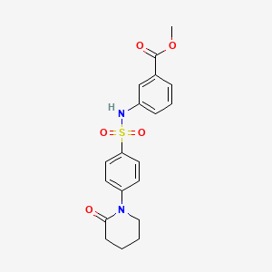 molecular formula C19H20N2O5S B4986727 methyl 3-({[4-(2-oxo-1-piperidinyl)phenyl]sulfonyl}amino)benzoate 