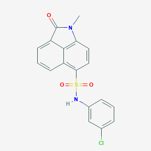 molecular formula C18H13ClN2O3S B498673 N-(3-chlorophenyl)-1-methyl-2-oxo-1,2-dihydrobenzo[cd]indole-6-sulfonamide 