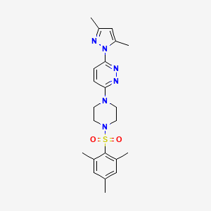 molecular formula C22H28N6O2S B4986744 3-(3,5-dimethyl-1H-pyrazol-1-yl)-6-[4-(mesitylsulfonyl)-1-piperazinyl]pyridazine 
