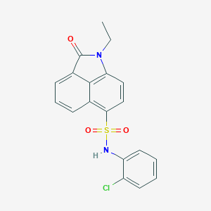 molecular formula C19H15ClN2O3S B498675 N-(2-chlorophenyl)-1-ethyl-2-oxo-1,2-dihydrobenzo[cd]indole-6-sulfonamide 