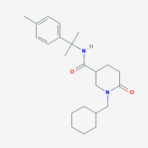 molecular formula C23H34N2O2 B4986752 1-(cyclohexylmethyl)-N-[1-methyl-1-(4-methylphenyl)ethyl]-6-oxo-3-piperidinecarboxamide 