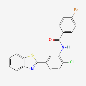 molecular formula C20H12BrClN2OS B4986753 N-[5-(1,3-benzothiazol-2-yl)-2-chlorophenyl]-4-bromobenzamide 