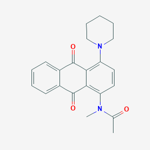 molecular formula C22H22N2O3 B4986767 N-[9,10-dioxo-4-(1-piperidinyl)-9,10-dihydro-1-anthracenyl]-N-methylacetamide 