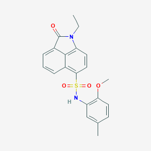 molecular formula C21H20N2O4S B498677 1-ethyl-N-(2-methoxy-5-methylphenyl)-2-oxo-1,2-dihydrobenzo[cd]indole-6-sulfonamide 