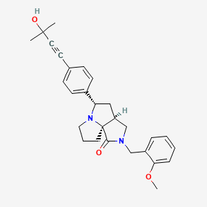 molecular formula C28H32N2O3 B4986771 (3aS*,5S*,9aS*)-5-[4-(3-hydroxy-3-methyl-1-butyn-1-yl)phenyl]-2-(2-methoxybenzyl)hexahydro-7H-pyrrolo[3,4-g]pyrrolizin-1(2H)-one 