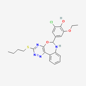 molecular formula C22H23ClN4O3S B4986777 4-[3-(butylthio)-6,7-dihydro[1,2,4]triazino[5,6-d][3,1]benzoxazepin-6-yl]-2-chloro-6-ethoxyphenol 