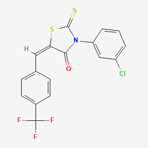 molecular formula C17H9ClF3NOS2 B4986785 3-(3-chlorophenyl)-2-thioxo-5-[4-(trifluoromethyl)benzylidene]-1,3-thiazolidin-4-one 