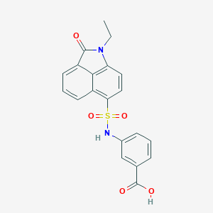 molecular formula C20H16N2O5S B498679 3-{[(1-Ethyl-2-oxo-1,2-dihydrobenzo[cd]indol-6-yl)sulfonyl]amino}benzoic acid 