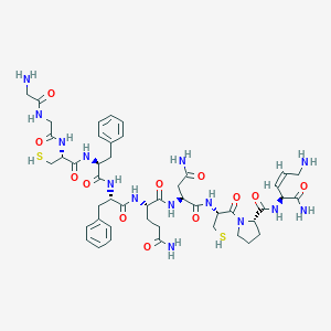 molecular formula C47H66N14O12S2 B049868 (2S)-2-[[(2S)-2-[[(2S)-2-[[(2R)-2-[[2-[(2-aminoacetyl)amino]acetyl]amino]-3-sulfanylpropanoyl]amino]-3-phenylpropanoyl]amino]-3-phenylpropanoyl]amino]-N-[(2S)-4-amino-1-[[(2R)-1-[(2S)-2-[[(Z,2S)-1,5-diamino-1-oxopent-3-en-2-yl]carbamoyl]pyrrolidin-1-yl]-1-oxo-3-sulfanylpropan-2-yl]amino]-1,4-dioxobutan-2-yl]pentanediamide CAS No. 113846-97-2