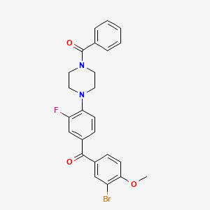 [4-(4-benzoyl-1-piperazinyl)-3-fluorophenyl](3-bromo-4-methoxyphenyl)methanone