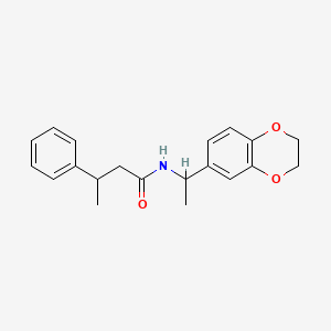 molecular formula C20H23NO3 B4986827 N-[1-(2,3-dihydro-1,4-benzodioxin-6-yl)ethyl]-3-phenylbutanamide 