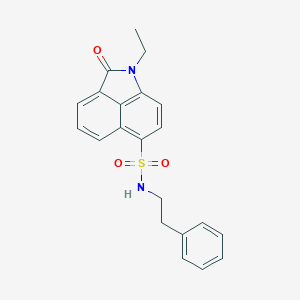 molecular formula C21H20N2O3S B498683 1-ethyl-2-oxo-N-(2-phenylethyl)-1,2-dihydrobenzo[cd]indole-6-sulfonamide 
