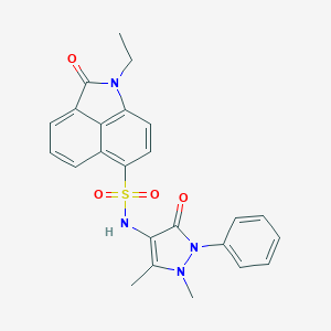 molecular formula C24H22N4O4S B498685 N-(1,5-dimethyl-3-oxo-2-phenyl-2,3-dihydro-1H-pyrazol-4-yl)-1-ethyl-2-oxo-1,2-dihydrobenzo[cd]indole-6-sulfonamide 